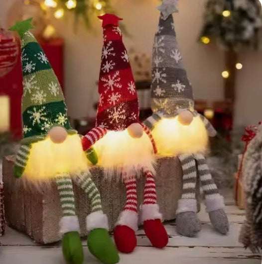 6 kerstmis poppetjes met verlichting